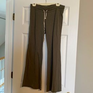 Express Wide Leg Green Sweatpants